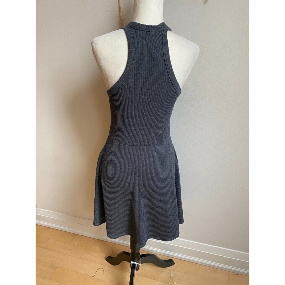 BP Women Ribbed Dress BNWOT Gray Racerback Skater Pockets - Picture 4 of 7
